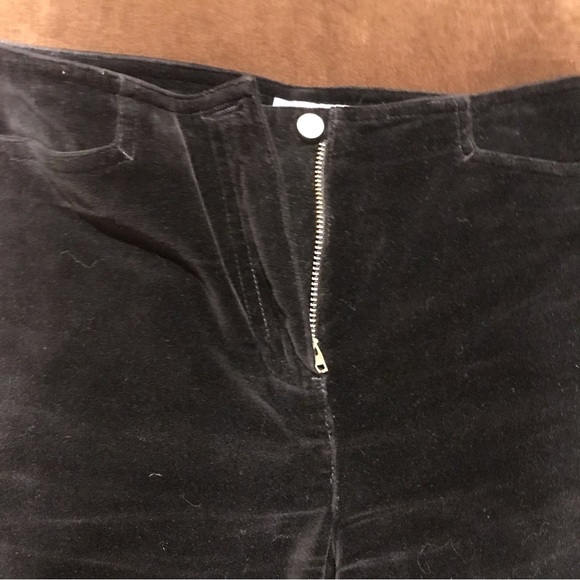 Loft Black Velvet Wide Leg Casual Pants Size 2P - Picture 4 of 7